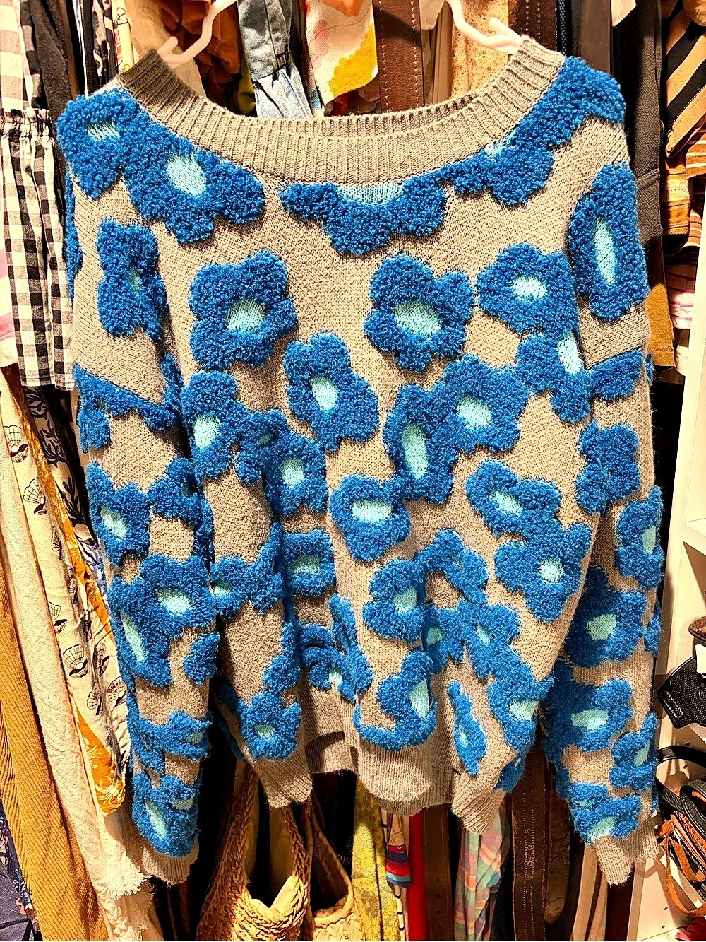 Tufted Floral Sweater